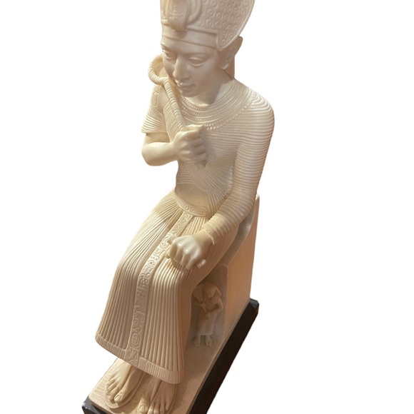 Vintage Ramses lll resin? Statue on stone Egyption egypt decor Made Italy - Picture 5 of 7